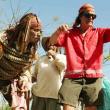 Johnny Depp e Gore Verbinski sul set de <i>I Pirati dei Caraibi</i>